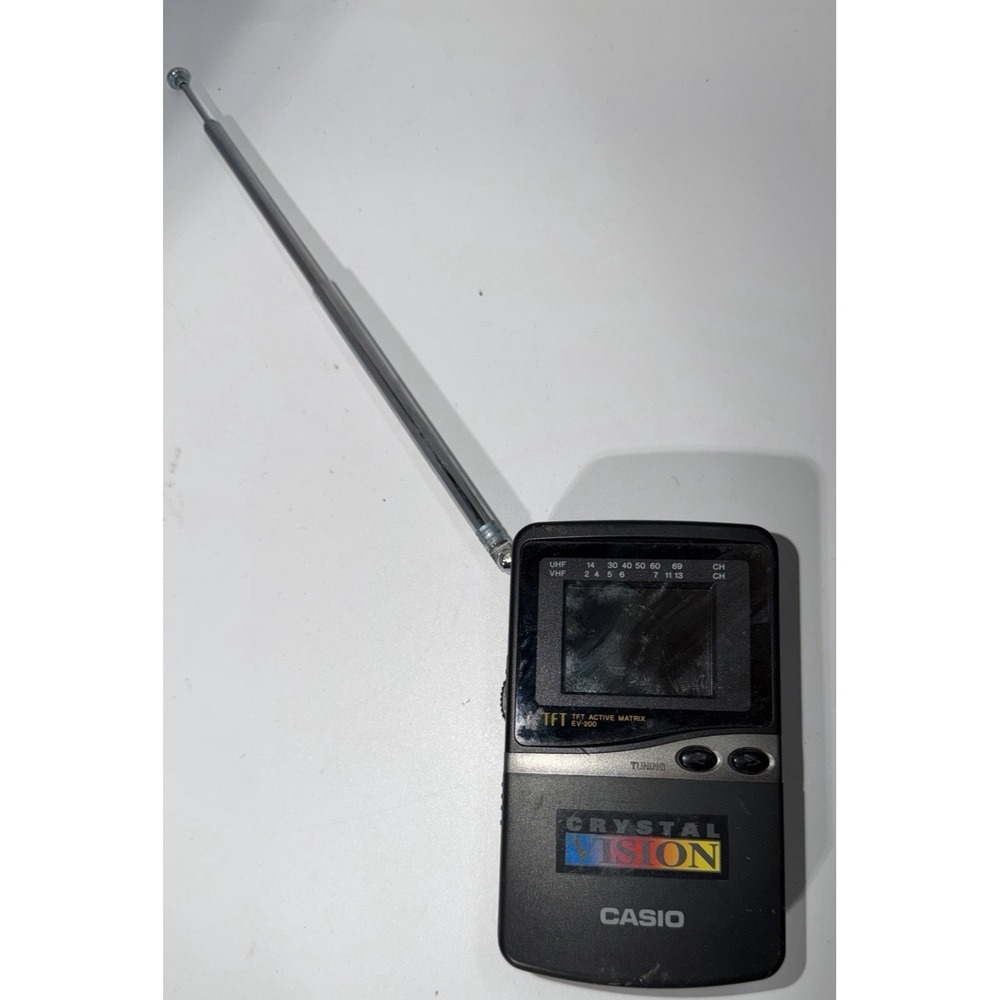 Vintage Casio EV‑200B Crystal Vision Portable Color TV TFT LCD w/ Antenna-READ
